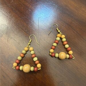 Geometric Beaded Earrings in Warm Tones